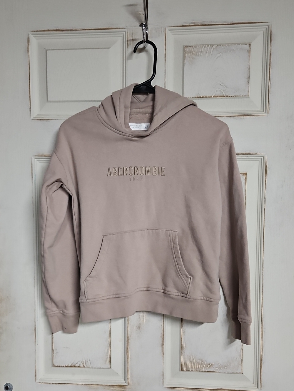 Abercrombie & Fitch Kids Beige-Taupe Embroidered Logo Hoodie